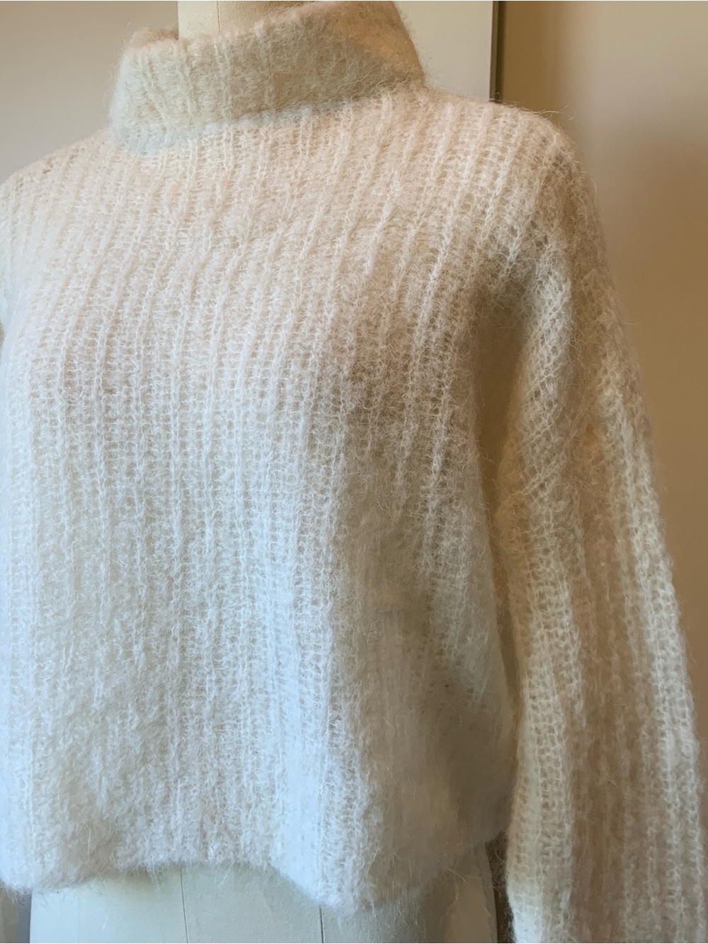 Soft White Loose Knit Brazeau Tricot Sweater
